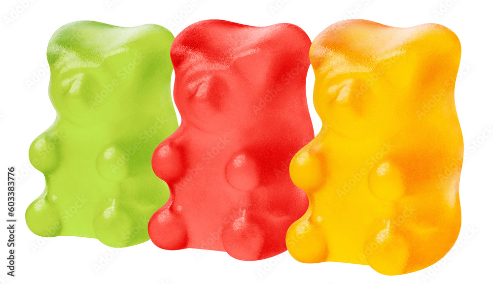 Delicious jelly gummy bears, cut out Delicious jelly gummy bears, cut out