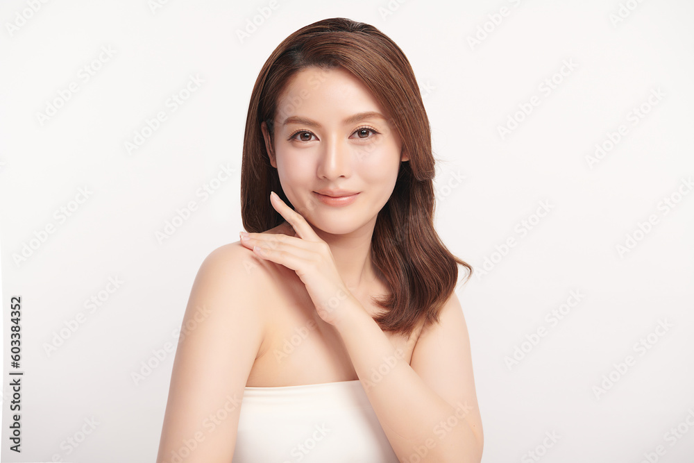 Beautiful young asian woman with clean fresh skin on white background, Face care, Facial treatment, Cosmetology, beauty and spa, Asian women portrait. Beautiful young asian woman with clean fresh skin on white background, Face care, Facial treatment, Cosmetology, beauty and spa, Asian women portrait.