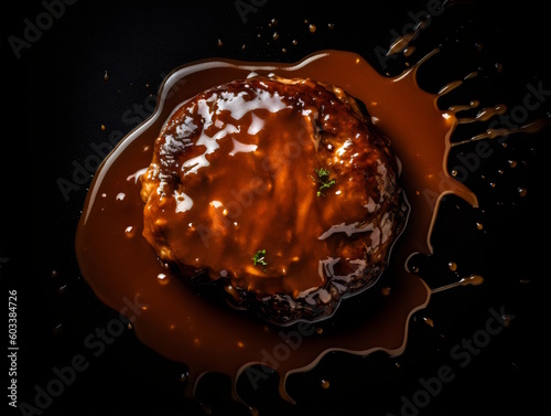 salisbury steak . generative ai photo