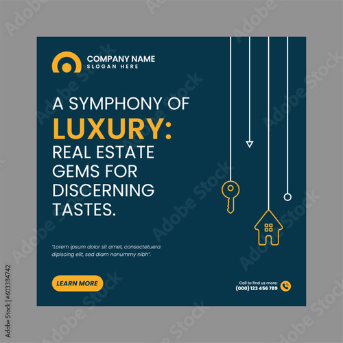 Modern Real Estate Social Post Design Template	