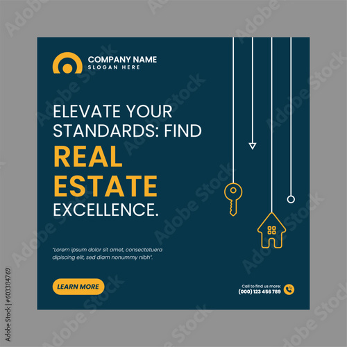 Modern Real Estate Social Post Design Template	