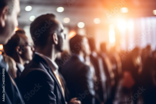 Blurred background of a corporate event or conference  business  blurred Generative AI