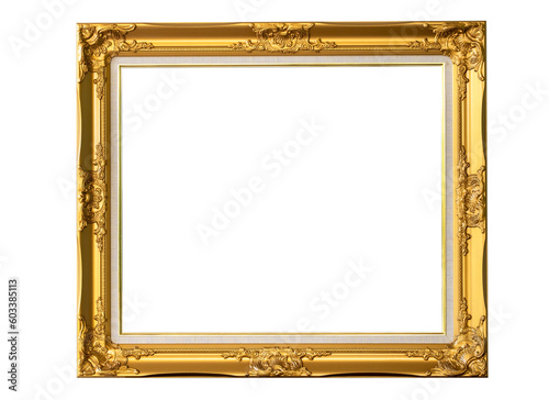 Magnificent gilded wood frame in Louis XVI style. France 19TH Century,isolated on transparent background, PNG File, Picture frame, intrerior