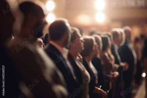 Blurred background of a corporate event or conference, business, blurred Generative AI