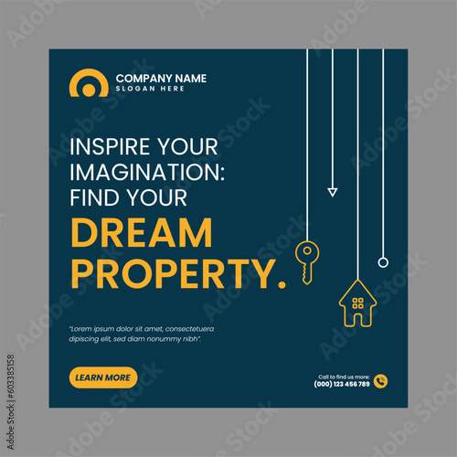 Modern Real Estate Social Post Design Template	