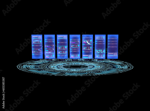 Abstract technology innovation communication concept digital blue design background. Vector illustration photo