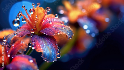 vibrant flower macro shot close up, Generative AI © AstralAngel