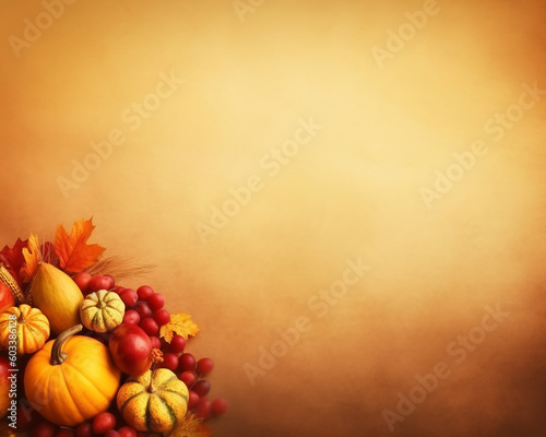 Thanksgiving day or Halloween Festive autumn decor from pumpkins, berries, and leaves on a white wooden background. Flat lay Seasonal composition with copy space. pumpkin top view, holiday