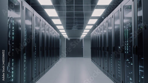 Data server center background, digital hosting, black space

