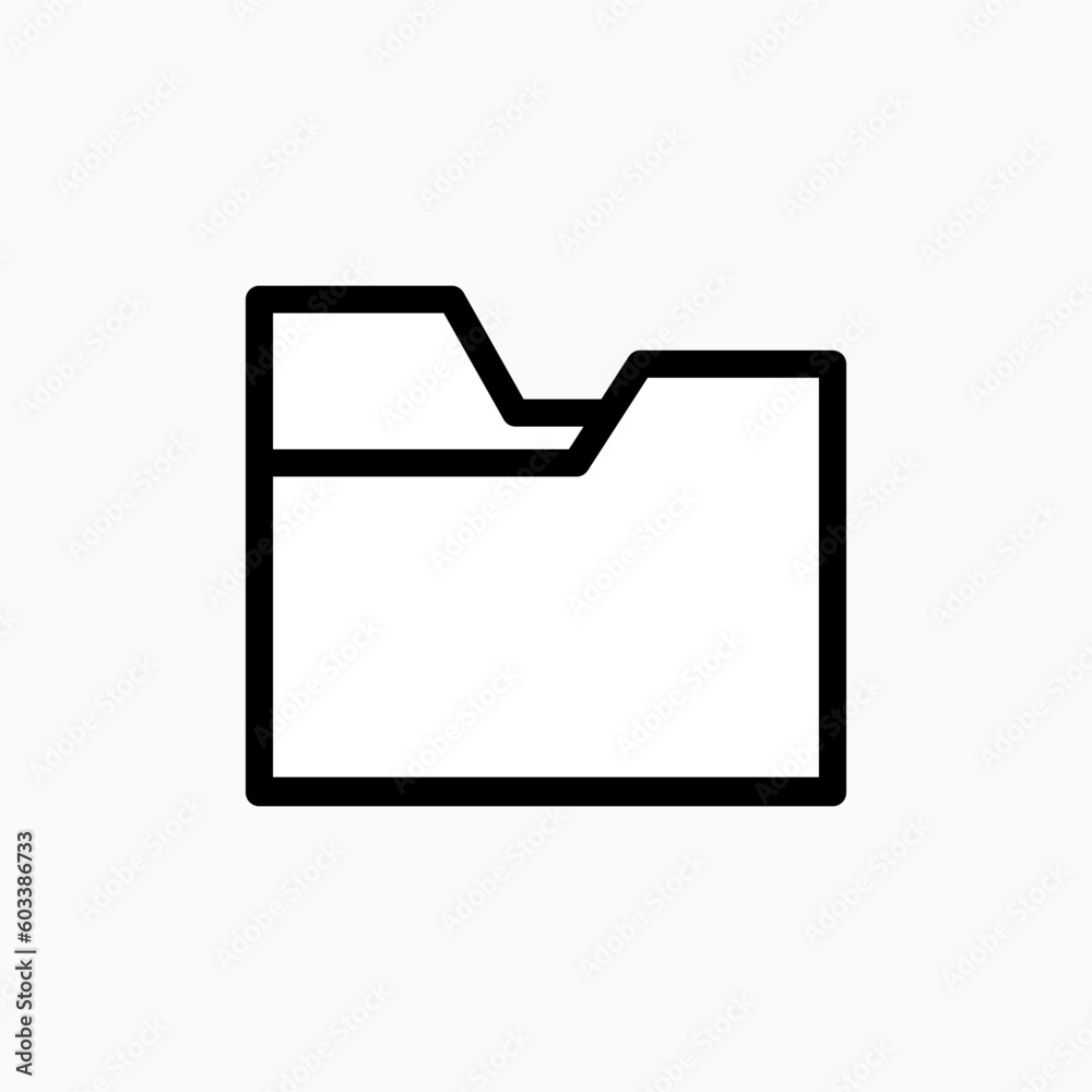 Folder Icon - Vector, Sign and Symbol for Design, Presentation, Website or Apps Elements. Folder Icon - Vector, Sign and Symbol for Design, Presentation, Website or Apps Elements.