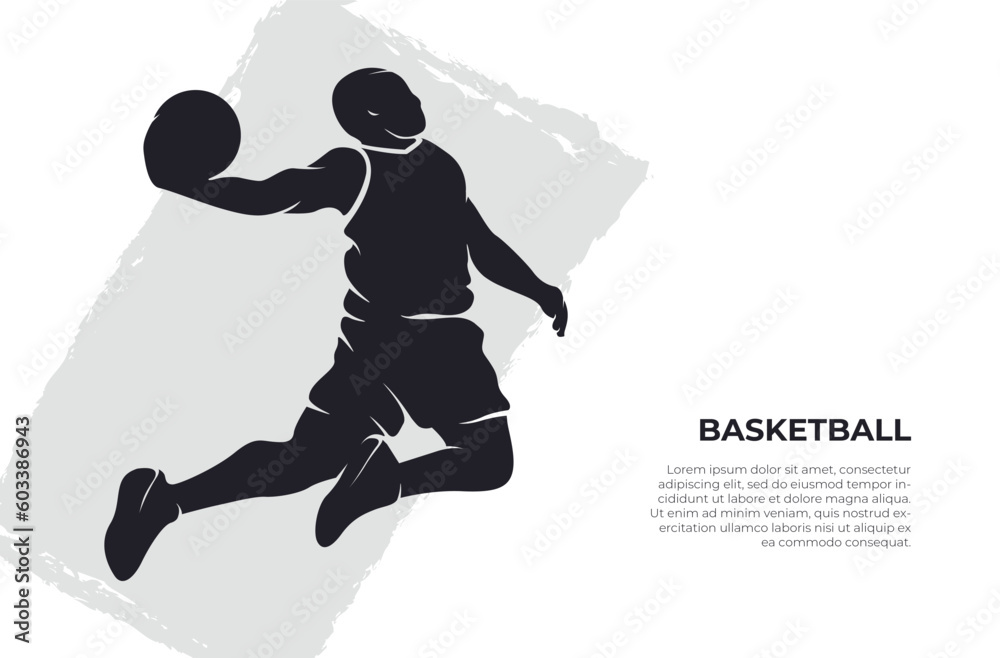 Obraz premium silhouette basketball dunk