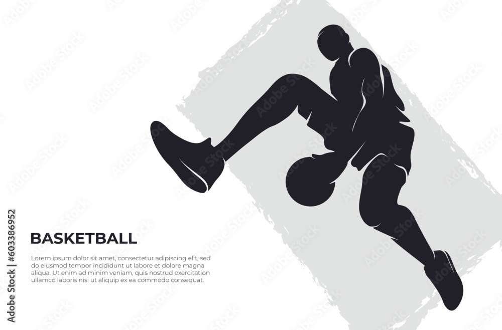 Obraz premium silhouette basketball dunk