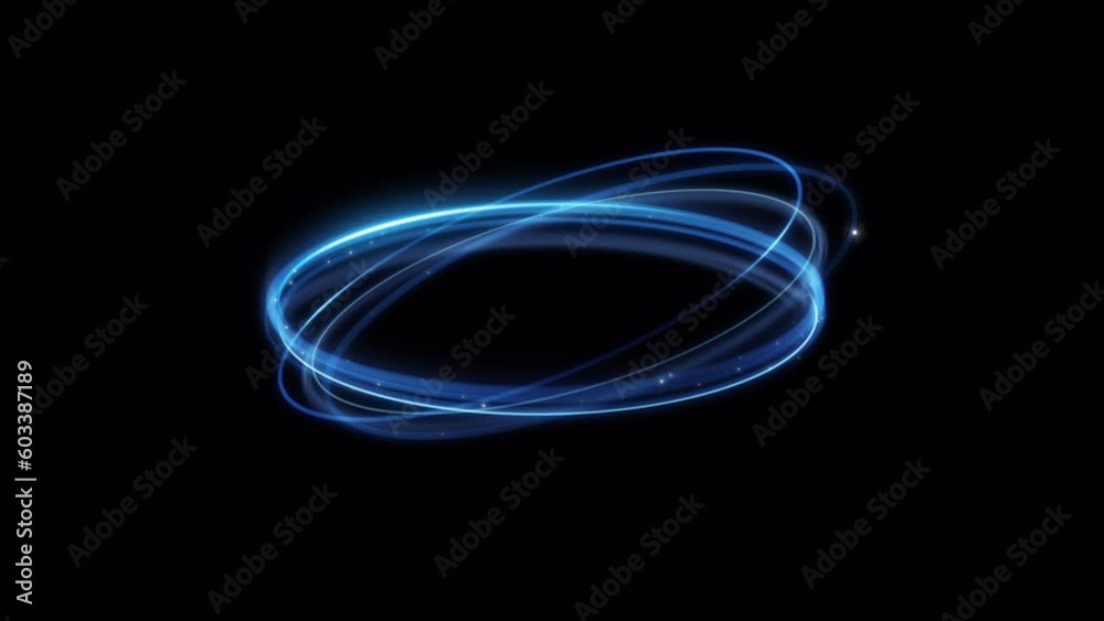 Loop circular neon blue light with glitter particles with alpha channel Loop circular neon blue light with glitter particles with alpha channel