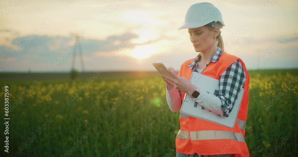 Engineer Working At Wind Farm Construction Engineer Working At Wind Farm Construction