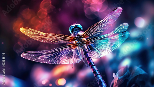 dragonfly armored body macro shot close up, Generative AI © AstralAngel