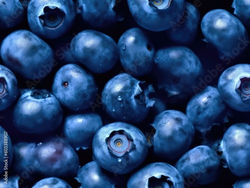 Blueberries background as seamless tile (generative AI)