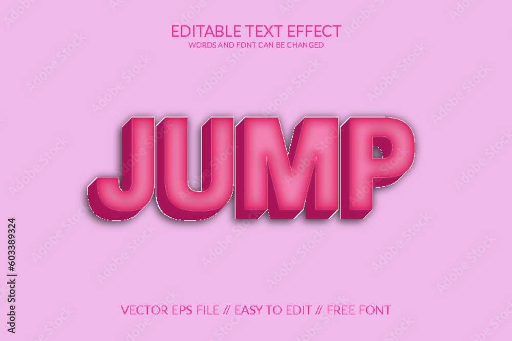 Jump 3D Fully Editable Text Effect Template 