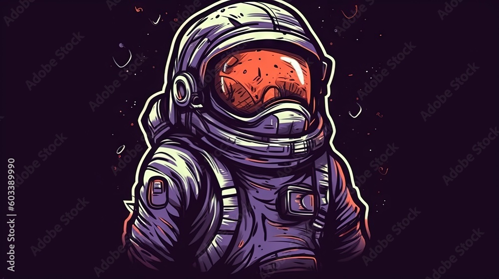 an astronaut in a space suit with a red sun in the background. generative ai an astronaut in a space suit with a red sun in the background. generative ai