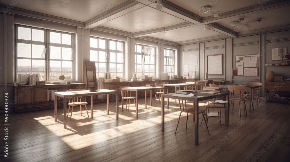 High school classroom interior High school classroom interior