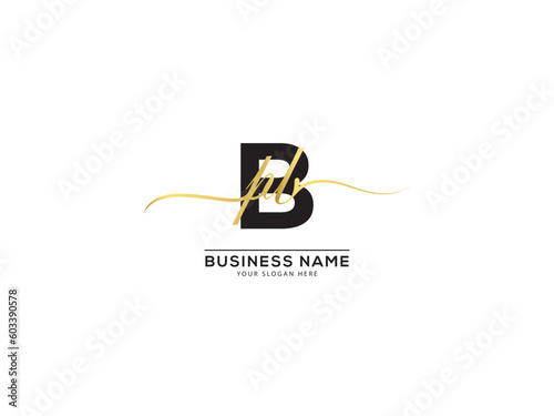 Stylish BPB Signature Letter Logo, Luxury bpb pbb Typography Logo Design white background photo