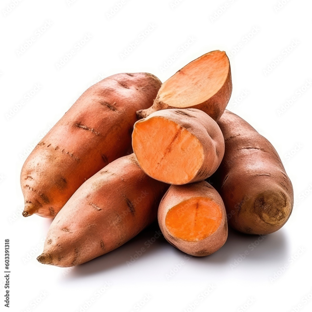 Sweet Potatoes isolated on white background (generative AI) Sweet Potatoes isolated on white background (generative AI)
