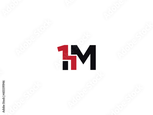 Creative Number 1M Logo Icon, Initial Letter 1m Logo Design Concept
