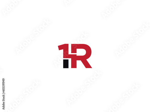 Creative Number 1R Logo Icon, Initial Letter 1r Logo Design Concept photo