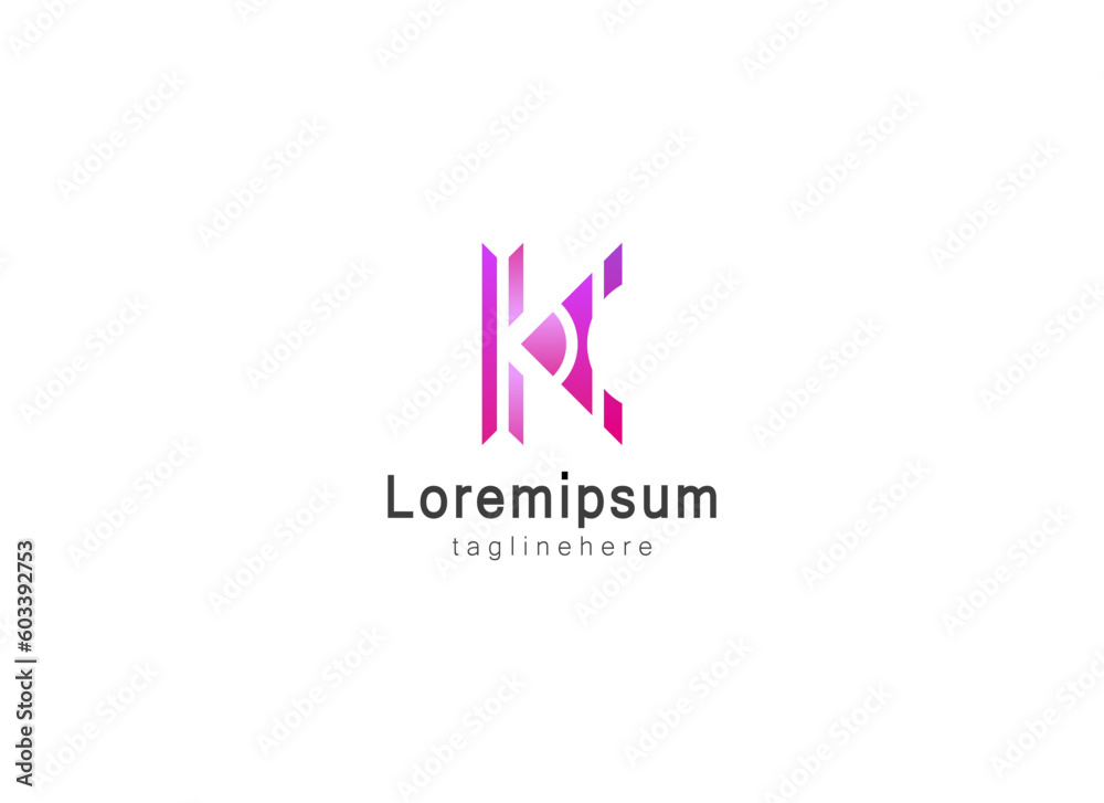 Letter K Logo. Geometric Shape Letter K Vector Design