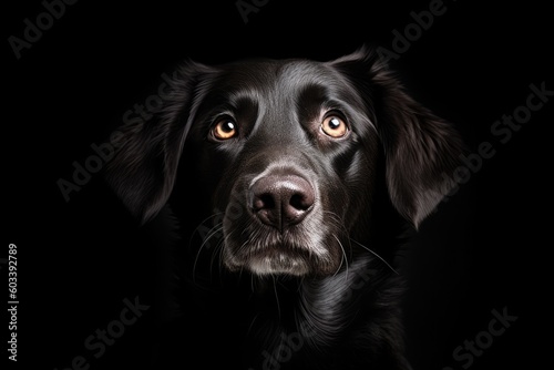 Happy puppy dog on isolate background, Generative AI © Sasint