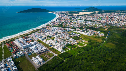 aerial view of A Praia dos Ingleses Ilha de Santa Catarina Florianopolis Brazil tourist destination