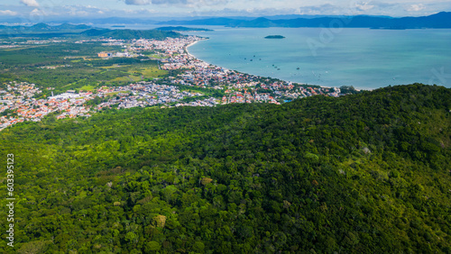 aerial of santa Catarina island florianopolis Brazil  © Michele