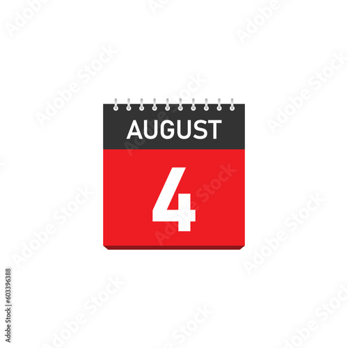 august 4 Concept Design. Vector Illustration.	