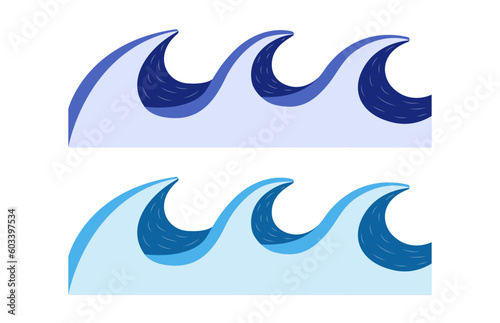 Ocean sea water wave vector icon illustration. Creative summer ocean sea travel concept sign. 