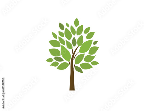 Green tree silhouette isolated on white background, vector. Park. Vector iicon