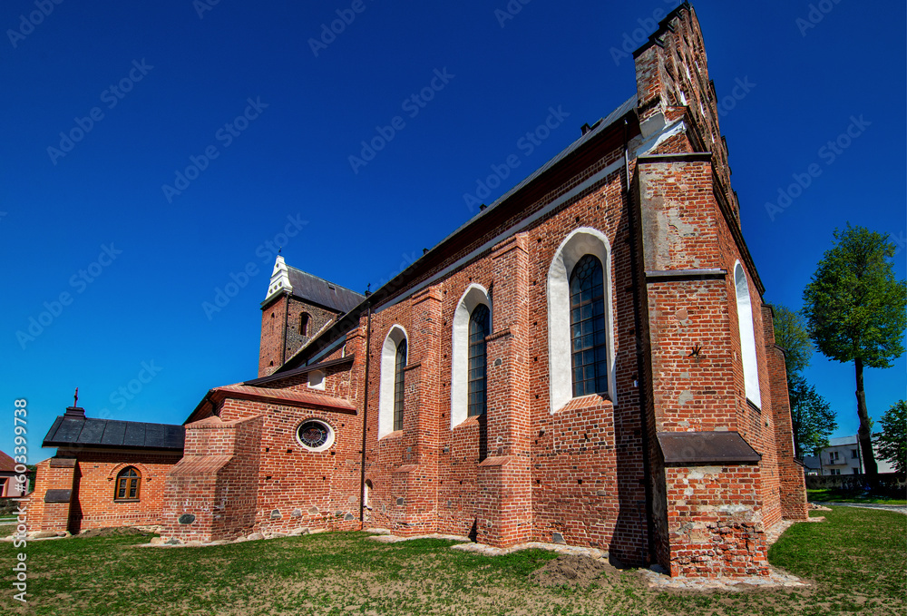General view and architectural details of the chapel and the catholic church consecrated in 1547 of St. Adalbert the Bishop and Martyr in Szczepankowo, Podlasie, Poland. General view and architectural details of the chapel and the catholic church consecrated in 1547 of St. Adalbert the Bishop and Martyr in Szczepankowo, Podlasie, Poland.
