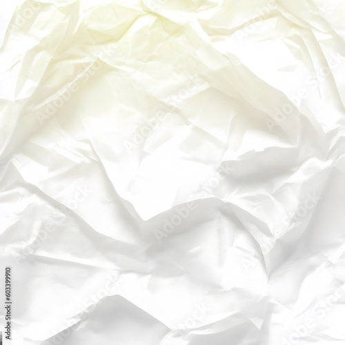 white and yellow crumpled paper texture. Generative AI.