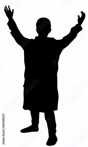 Boy hipis silhouette concept illustration