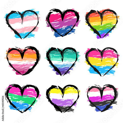 Sexual identity flags. LGBTQ+ flags. Pride flags list. Rainbow flag.