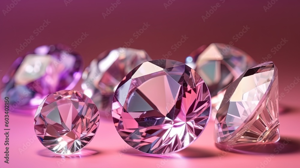 light pendant shine on Purple Amethys diamond in blurred background. by ai generative light pendant shine on Purple Amethys diamond in blurred background. by ai generative