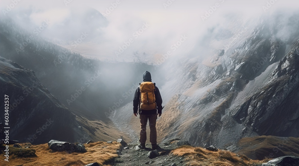 hiker in the mountains