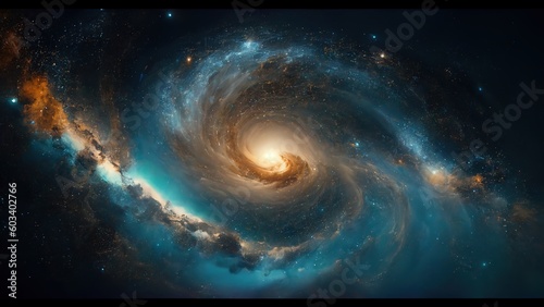 Fototapeta Naklejka Na Ścianę i Meble -  Empty space, Blue Galaxy, Kosmos, Stars