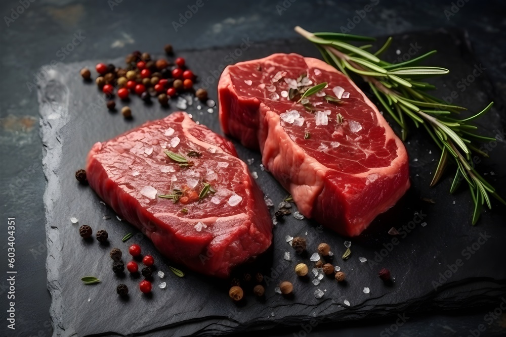 Delicious Healthy Raw steak background. Healthy meat. Raw red Meat