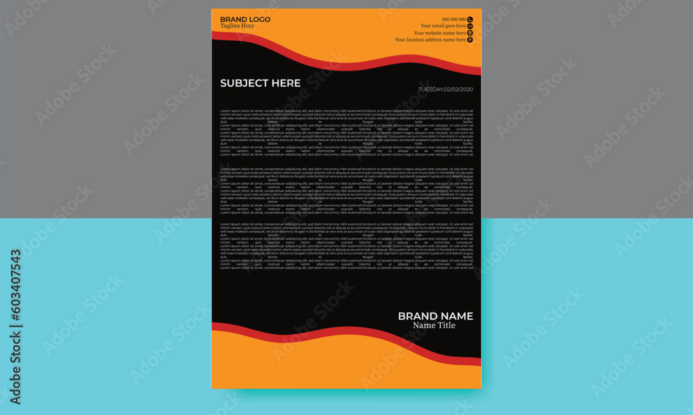 Fototapeta premium LETTERHED DESIGN,TEMPLATE LETTERHED VECTOR DESIGN