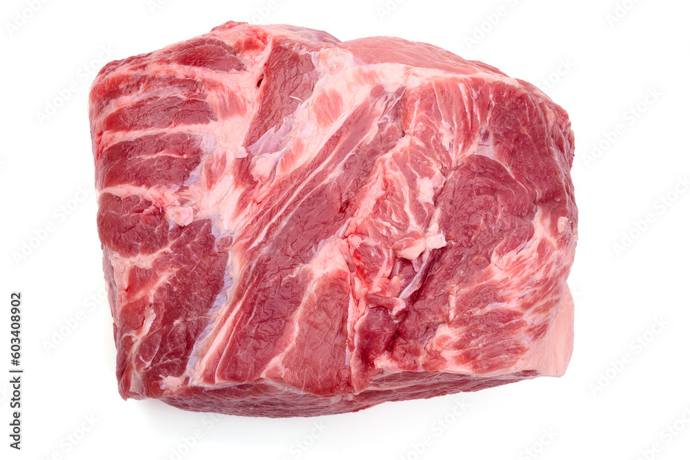 Raw pork meat, isolated on white background. High resolution image. Raw pork meat, isolated on white background. High resolution image.