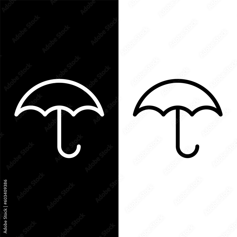 black and white umbrella icon black and white umbrella icon