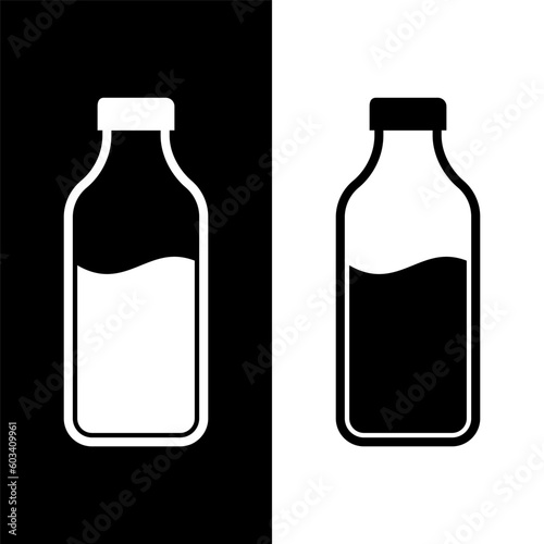 black and white water bottle icon