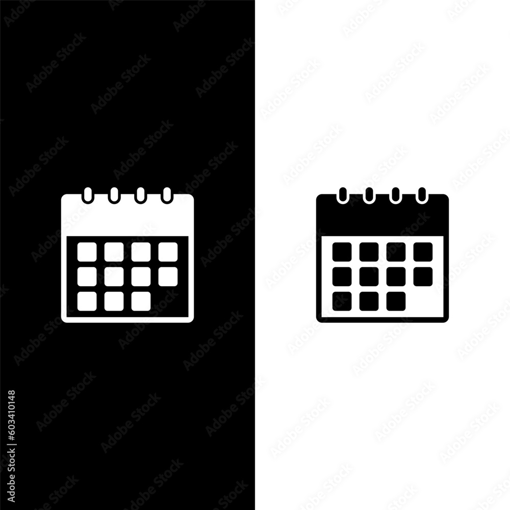 black and white calendar icon black and white calendar icon