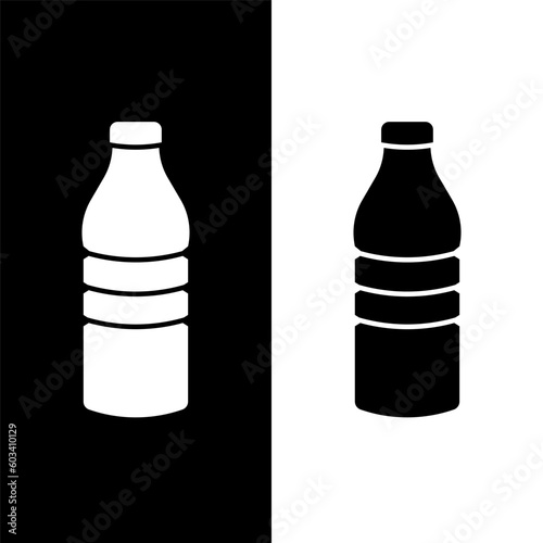 black and white water bottle icon