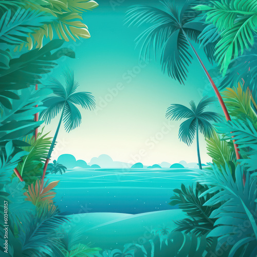 tropical landscape with beach and sea