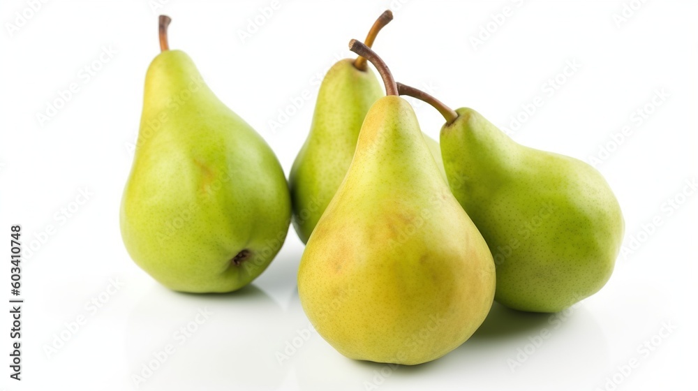 a group of three pears sitting next to each other. generative ai a group of three pears sitting next to each other. generative ai